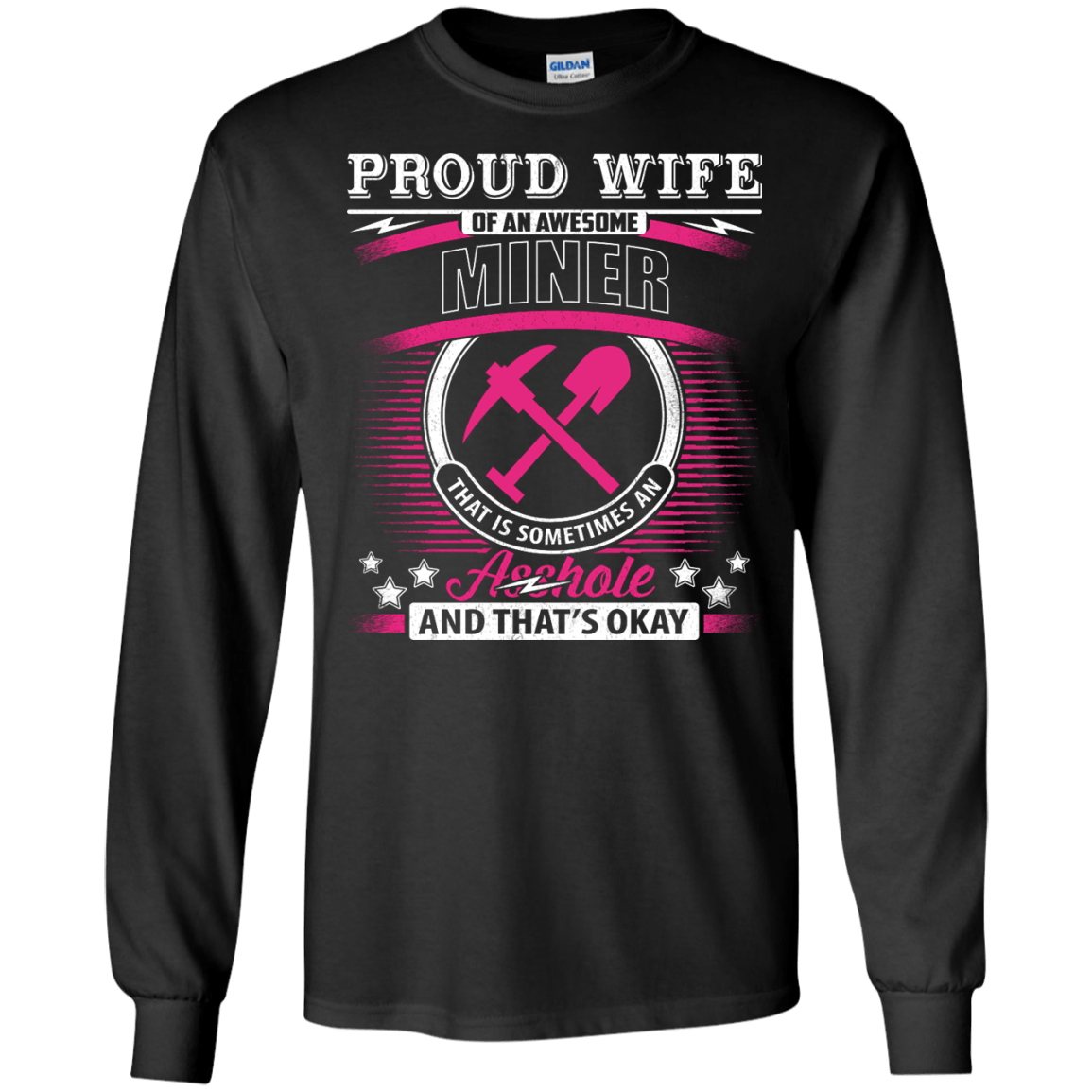 Proud Wife Of An Awesome Miner-T-Shirt & Hoodie-Long Sleeve T-Shirt-Black