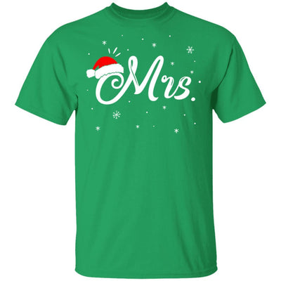 Funny Christmas Couple Matching Mr And Mrs Santa Hat-T-Shirt & Sweatshirt-Classic T-Shirt-Irish Green