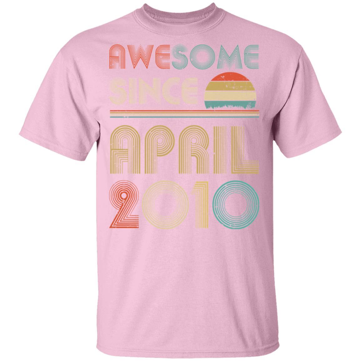 Awesome Since April 2010 Vintage 11th Birthday Gifts Youth-Youth Shirt-Youth T-Shirt-Light Pink