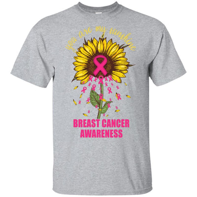 Sunflower You Are My Sunshine Breast Cancer Awareness-T-Shirt & Hoodie-Classic T-Shirt-Sport Grey