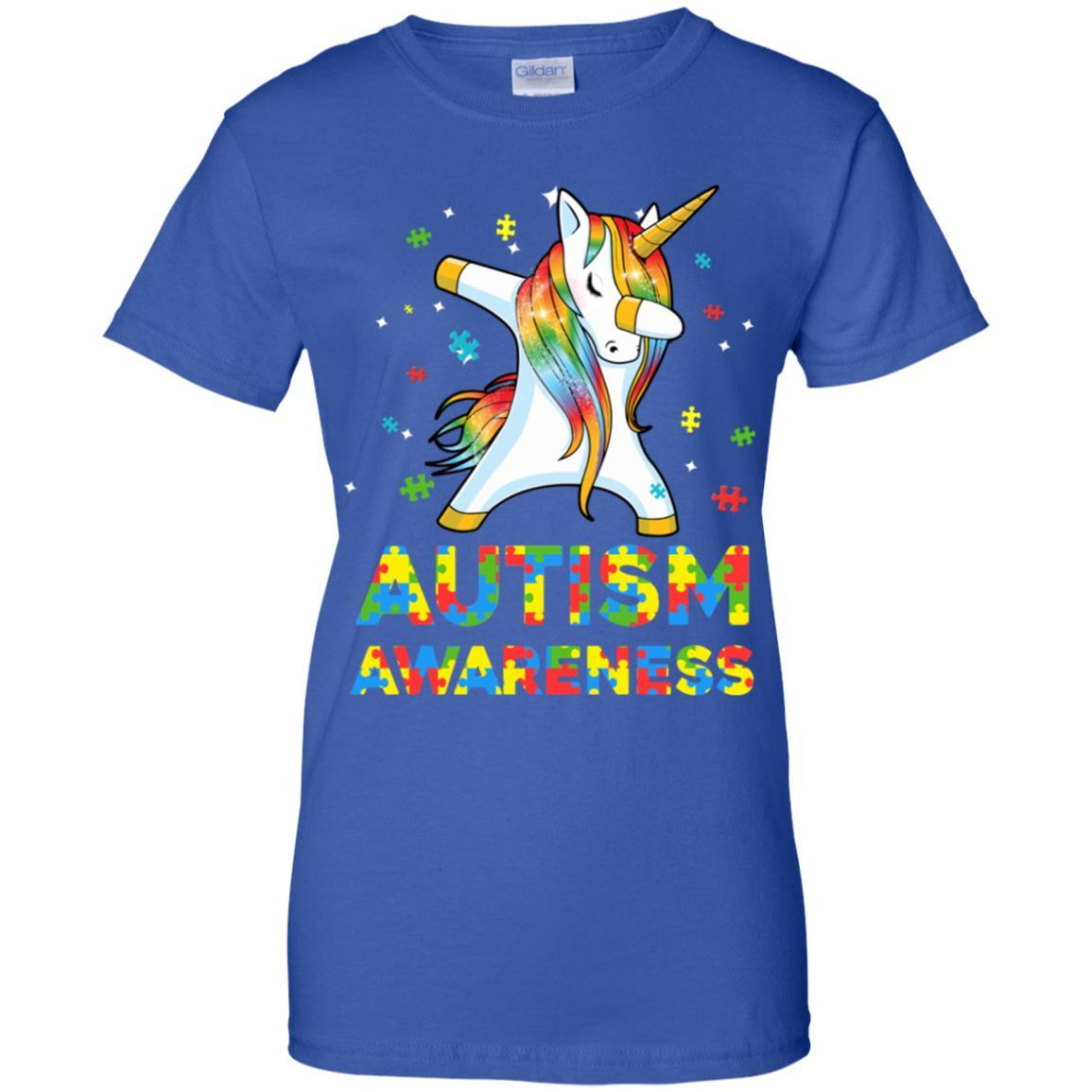Dabbing Unicorn Puzzle Autism Awareness For Girls-T-Shirt & Hoodie-Women's T-Shirt-Royal