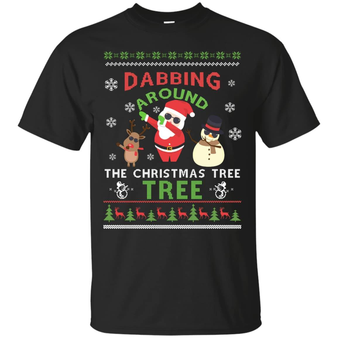Dabbing Around The Christmas Tree Ugly Sweater-T-Shirt & Hoodie-Classic T-Shirt-Black