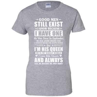 Good Men Still Exist He Born In September Husband Wife Gift-T-Shirt & Hoodie-Women's T-Shirt-Sport Grey