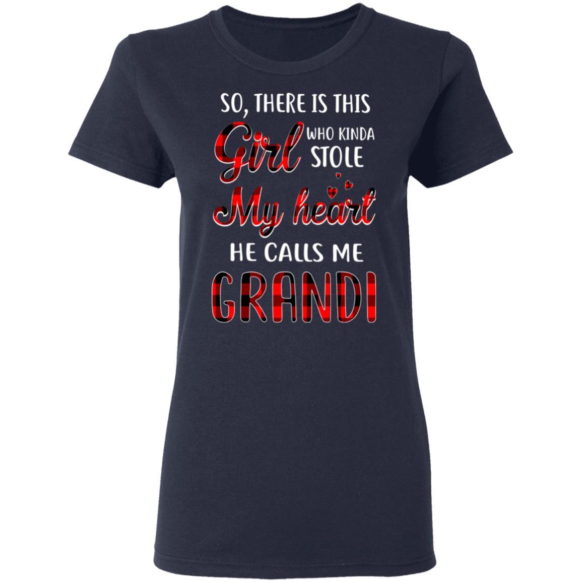 This Boy Who Kinda Stole My Heart He Calls Me Grandi-T-Shirt & Hoodie-Women's T-Shirt-Navy