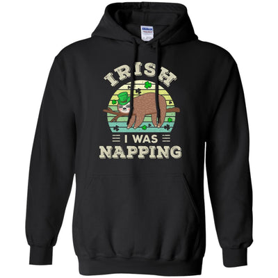 Saint Patrick's Day Irish I Was Napping Sloth For Kids-T-Shirt & Hoodie-Pullover Hoodie-Black