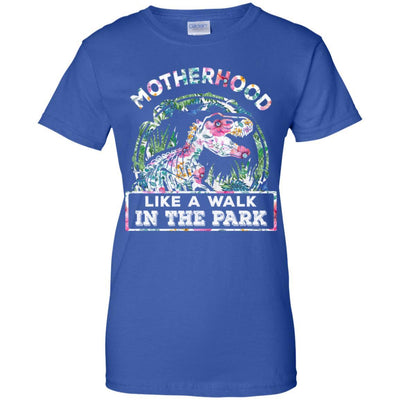 Motherhood Is A Walk In The Park Funny Dinosaur T-Rex-T-Shirt & Tank Top-Women's T-Shirt-Royal