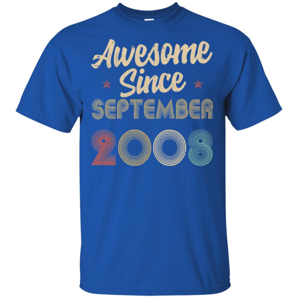 Awesome Since September 2008 Vintage 13th Birthday Gifts-T-Shirt & Hoodie-Classic T-Shirt-Royal