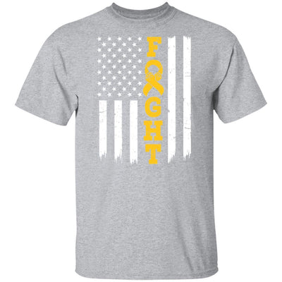 Childhood Cancer Awareness American Flag Distressed-T-Shirt & Hoodie-Classic T-Shirt-Sport Grey