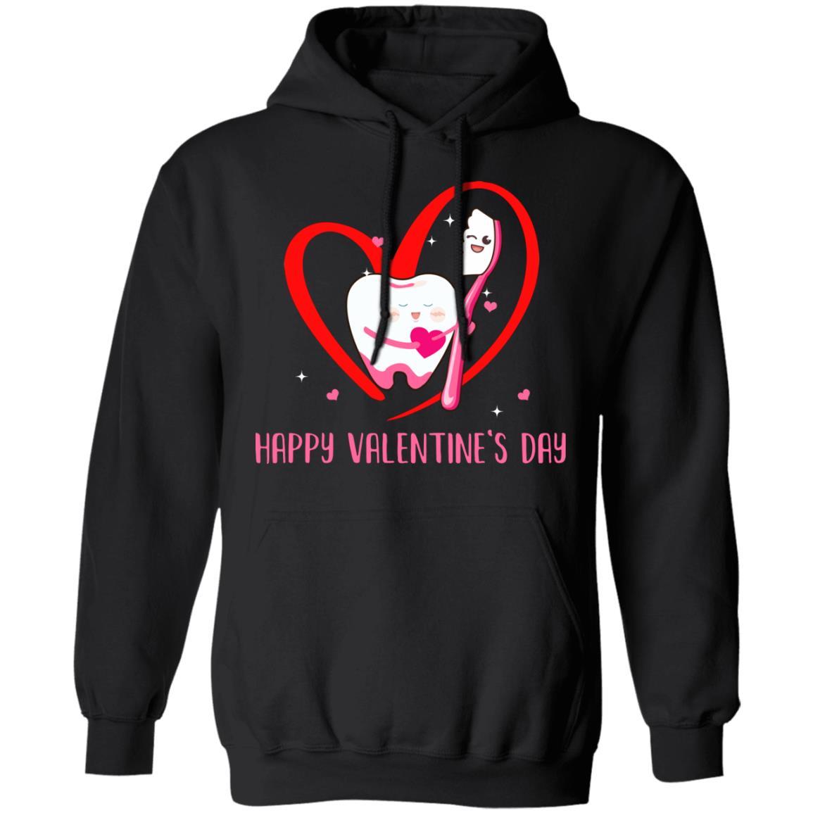 Tooth Hug Brush Teeth Dentist Valentine's Gift For Dental-T-Shirt & Hoodie-Pullover Hoodie-Black