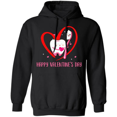 Tooth Hug Brush Teeth Dentist Valentine's Gift For Dental-T-Shirt & Hoodie-Pullover Hoodie-Black