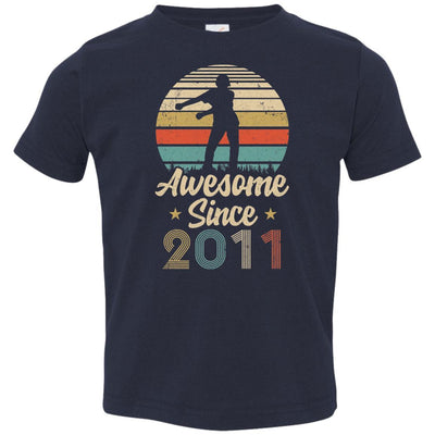 Vintage Flossing Awesome Since 2011 10th Birthday Gift Youth-Youth Shirt-Toddler T-Shirt-Navy