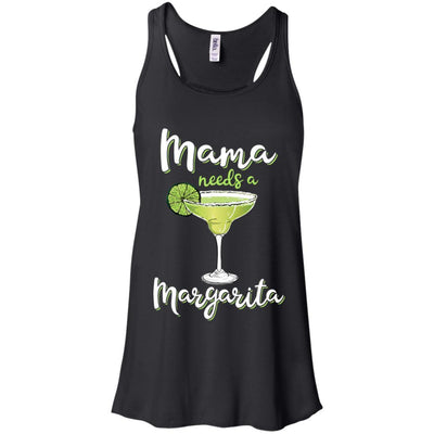 Mama Needs a Margarita Mother's Day Gift-T-Shirt & Tank Top-Women's Flowy Racerback Tank-Black