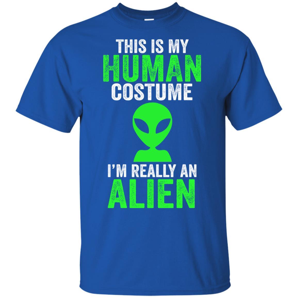 This Is My Human Costume Im Really An Alien Halloween-T-Shirt & Hoodie-Classic T-Shirt-Royal
