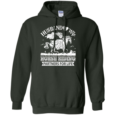 Husband And Wife Horse Riding Partners for life-T-Shirt & Hoodie-Pullover Hoodie-Forest Green