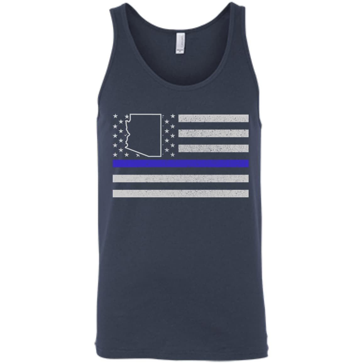 Arizona Thin Blue Line Police State-T-Shirt & Hoodie-Unisex Tank-Navy