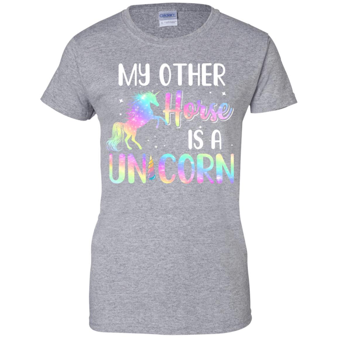 My Other Horse Is A Unicorn Lovers-T-Shirt & Tank Top-Women's T-Shirt-Sport Grey