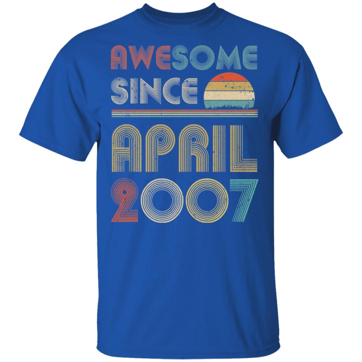 Awesome Since April 2007 Vintage 14th Birthday Gifts-T-Shirt & Hoodie-Classic T-Shirt-Royal