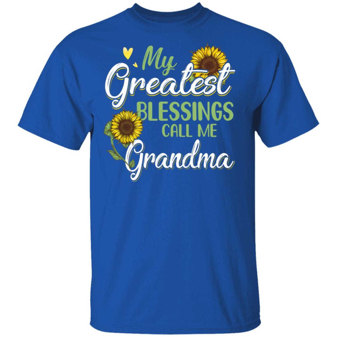 My Greatest Blessings Call Me Grandma Sunflower Gifts-T-Shirt & Hoodie-Classic T-Shirt-Royal