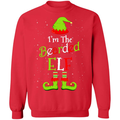 I'm The Bearded Elf Family Matching Funny Christmas Group Gift-T-Shirt & Sweatshirt-Crewneck Sweatshirt-Red