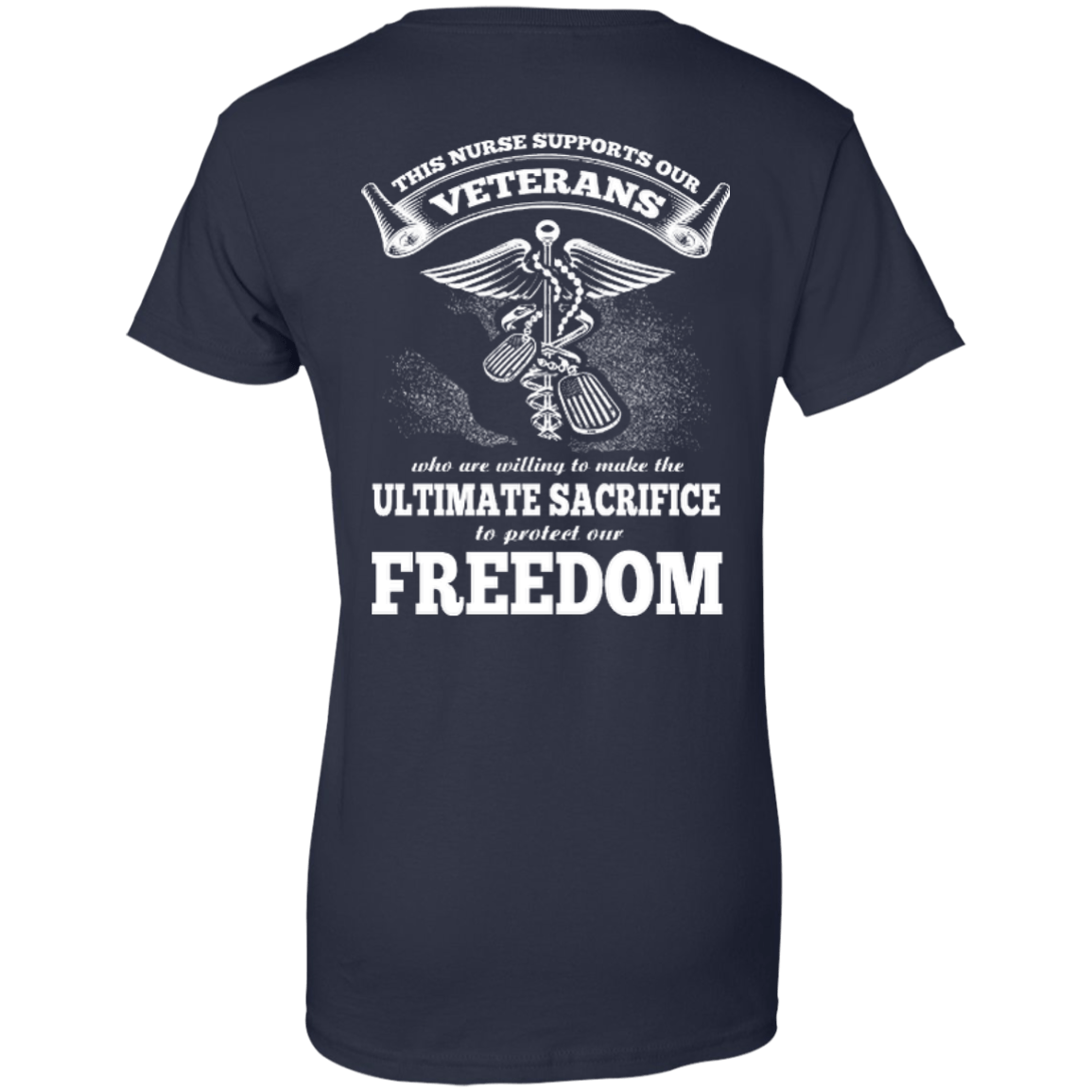 THIS NURSE SUPPORTS OUR VETERANS-T-Shirt & Hoodie-Women's T-Shirt-Navy
