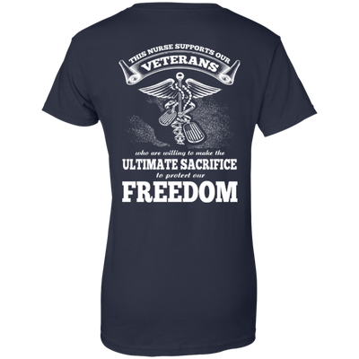 THIS NURSE SUPPORTS OUR VETERANS-T-Shirt & Hoodie-Women's T-Shirt-Navy