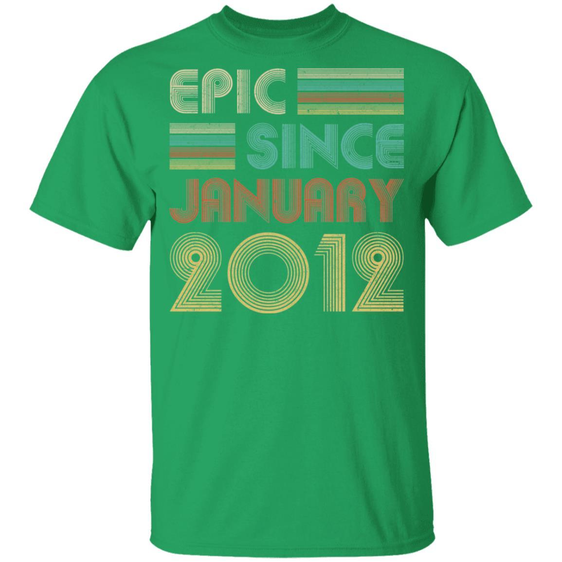 Epic Since January 2012 Vintage 9th Birthday Gifts Youth-Youth Shirt-Youth T-Shirt-Irish Green