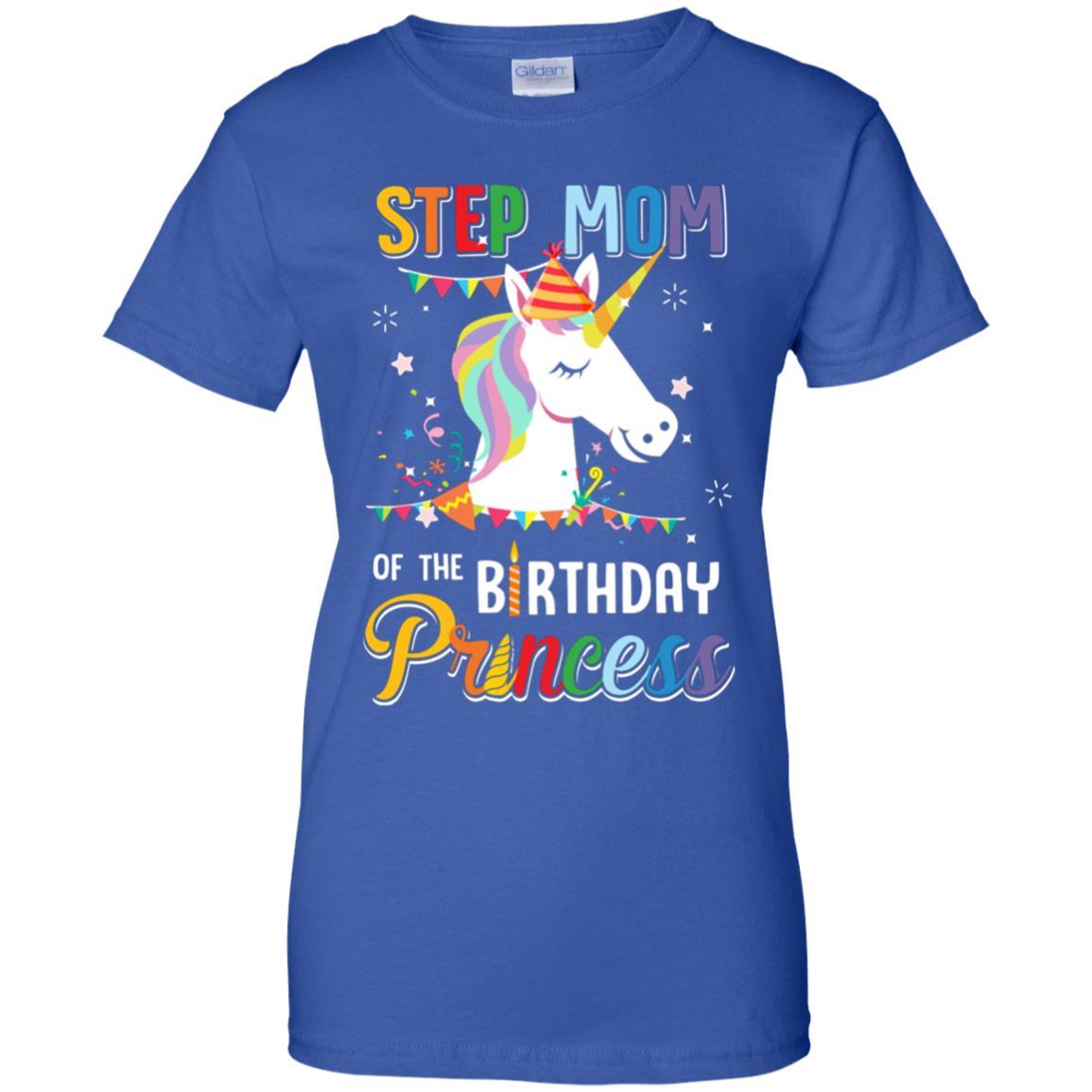 Step Mom Of The Unicorn Birthday Princess-T-Shirt & Hoodie-Women's T-Shirt-Royal