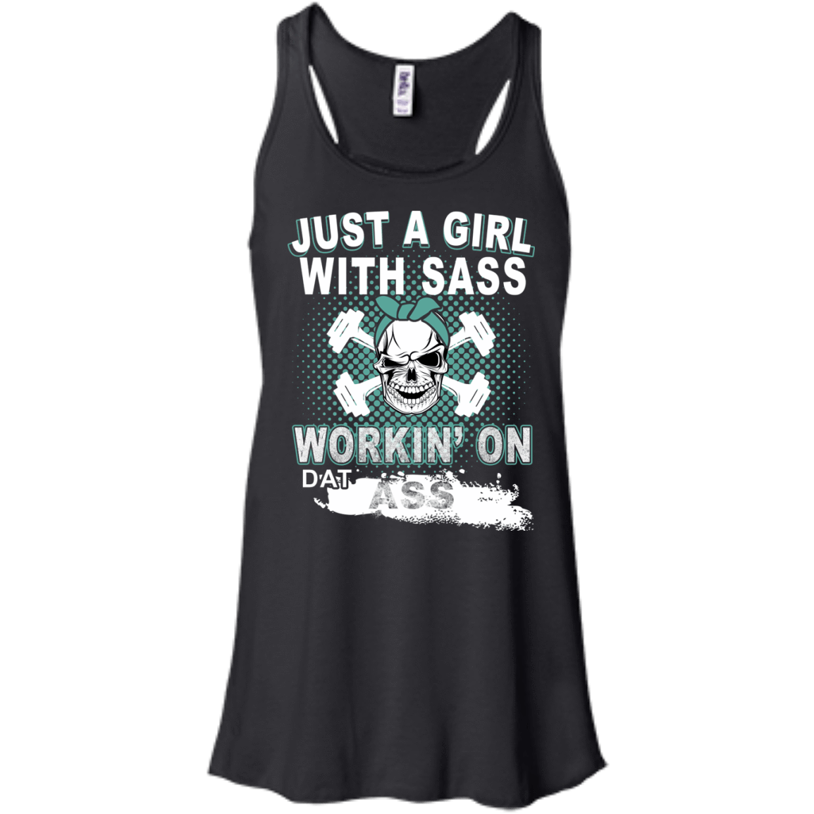 JUST A GIRL WITH SASS-T-Shirt & Hoodie-Women's Flowy Racerback Tank-Black