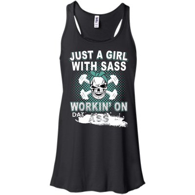 JUST A GIRL WITH SASS-T-Shirt & Hoodie-Women's Flowy Racerback Tank-Black