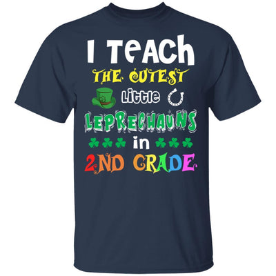 I Teach Cutest Leprechauns 2nd Grade Teacher St Patricks Day-T-Shirt & Hoodie-Classic T-Shirt-Navy