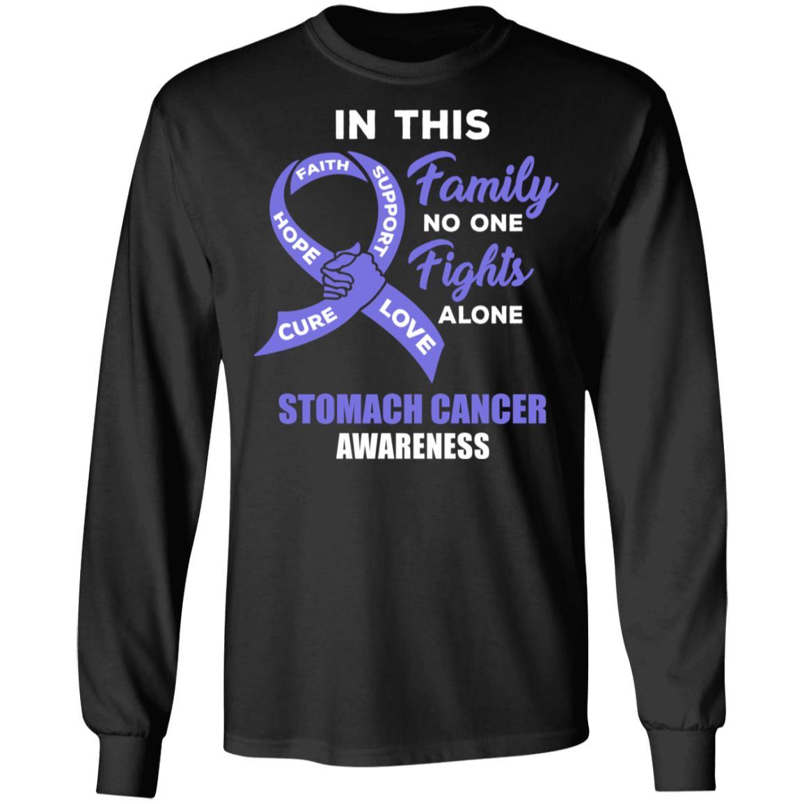 In This School No One Fights Stomach Cancer Awareness Alone-T-Shirt & Hoodie-Long Sleeve T-Shirt-Black