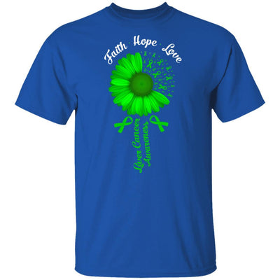 Faith Hope Love Green Liver Cancer Awareness-T-Shirt & Hoodie-Classic T-Shirt-Royal