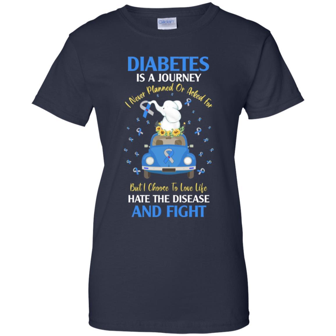 Diabetes Awareness Is A Journey-T-Shirt & Hoodie-Women's T-Shirt-Navy