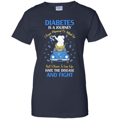 Diabetes Awareness Is A Journey-T-Shirt & Hoodie-Women's T-Shirt-Navy