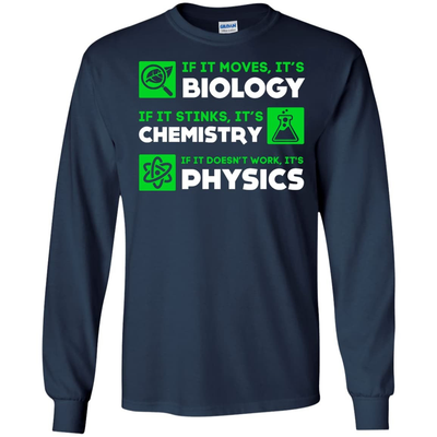 Biology Chemistry Physics Science Teacher-T-Shirt & Hoodie-Long Sleeve T-Shirt-Navy