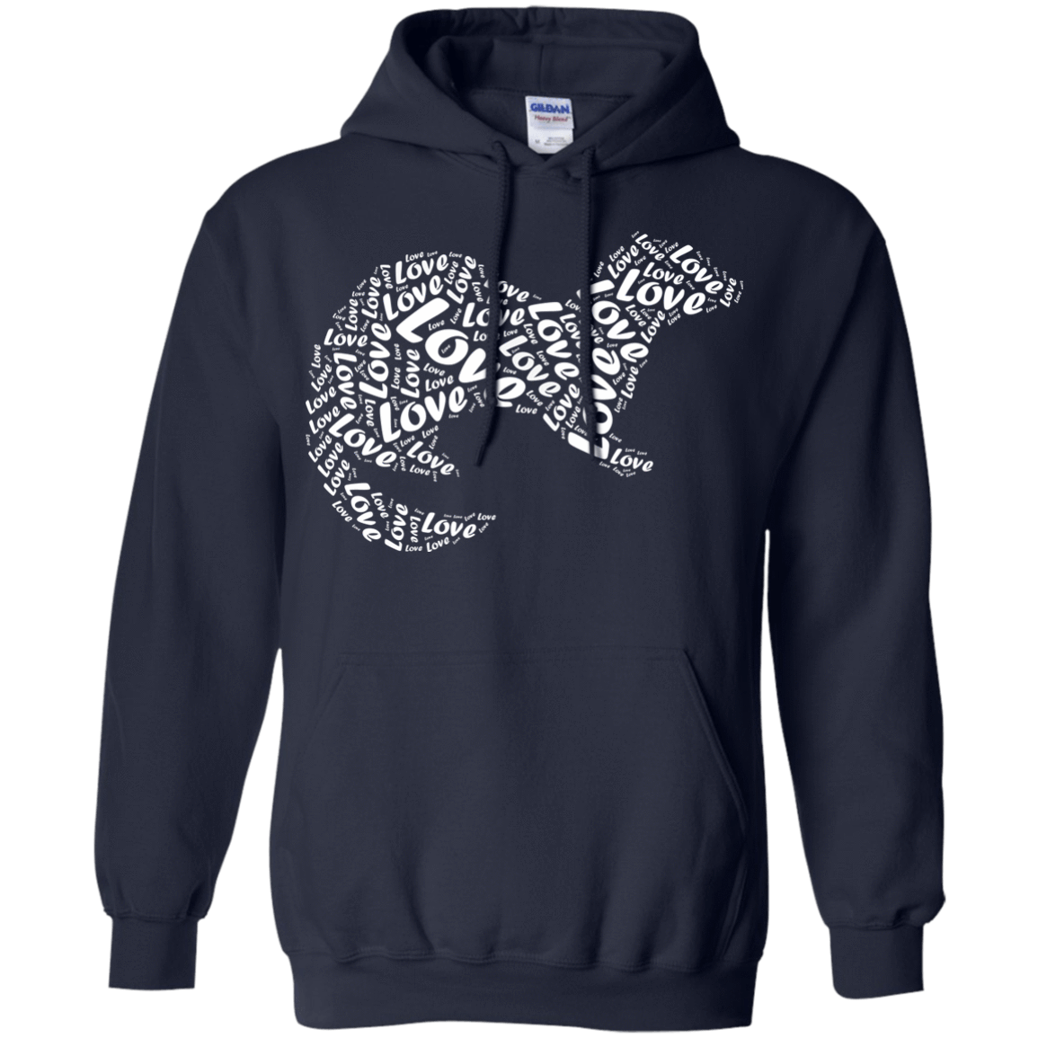I Love Ferret-T-Shirt & Hoodie-Pullover Hoodie-Navy