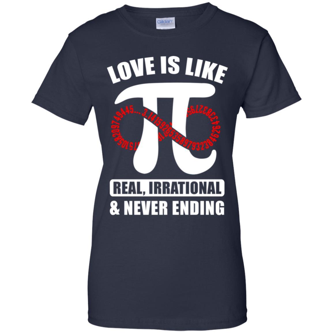 Love Is Like Pi Math 3.14 Pi Day Gift-T-Shirt & Hoodie-Women's T-Shirt-Navy