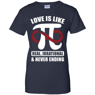 Love Is Like Pi Math 3.14 Pi Day Gift-T-Shirt & Hoodie-Women's T-Shirt-Navy