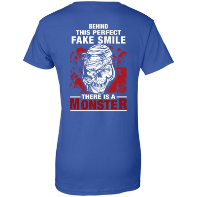 Behind This Perfect Fake Smile There Is A Monster T Shirt-T-Shirt & Hoodie-Women's T-Shirt-Royal