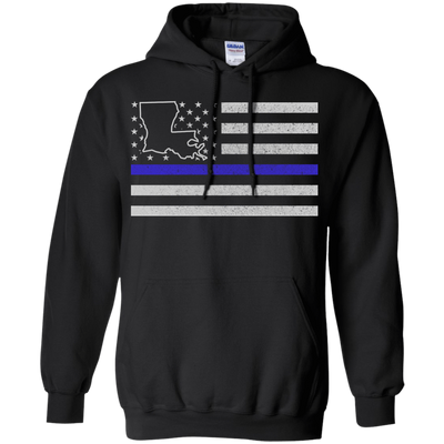 Louisiana Thin Blue Line Police State-T-Shirt & Hoodie-Pullover Hoodie-Black