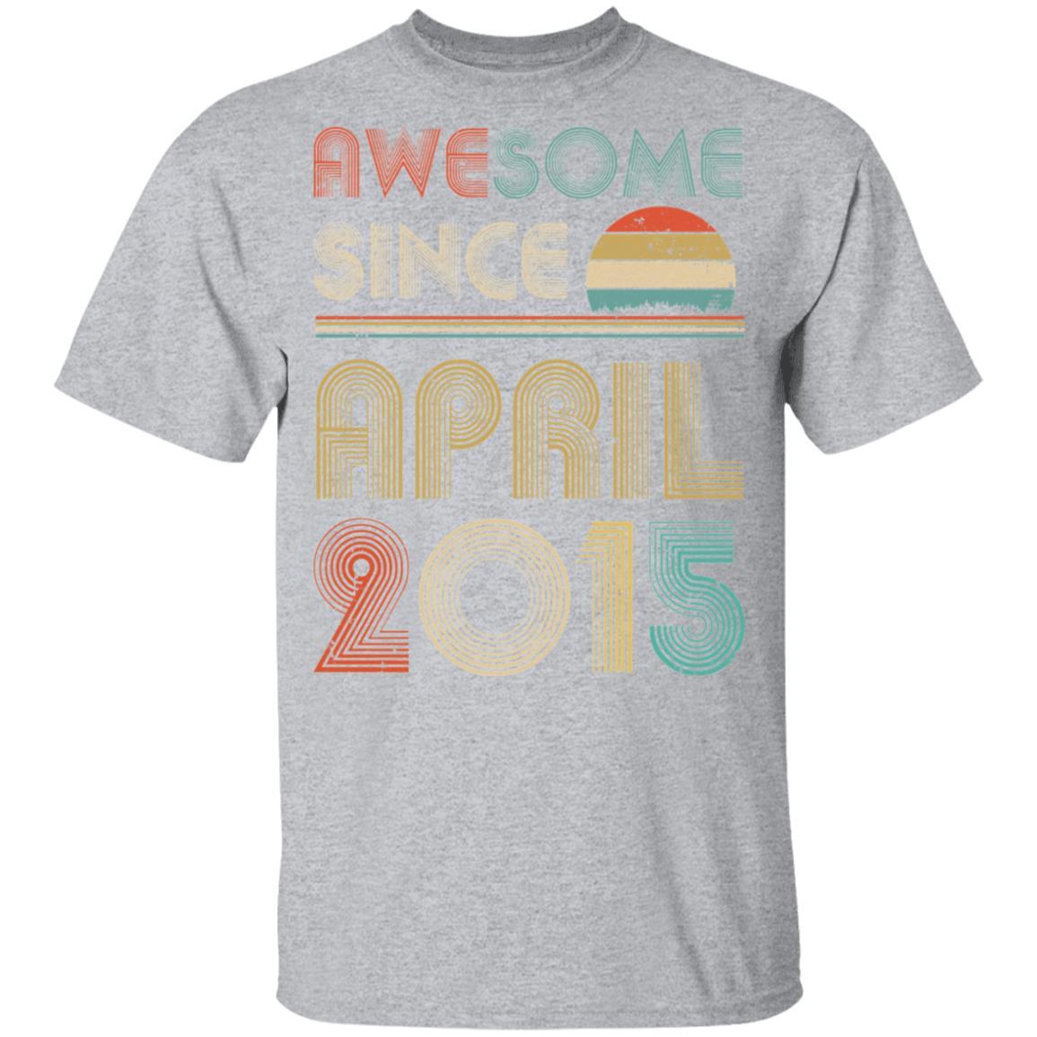 Awesome Since April 2015 Vintage 6th Birthday Gifts Youth-Youth Shirt-Youth T-Shirt-Sport Grey