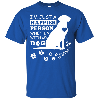 I'm Just A Happier Person When I'm With Dog-T-Shirt & Hoodie-Classic T-Shirt-Royal