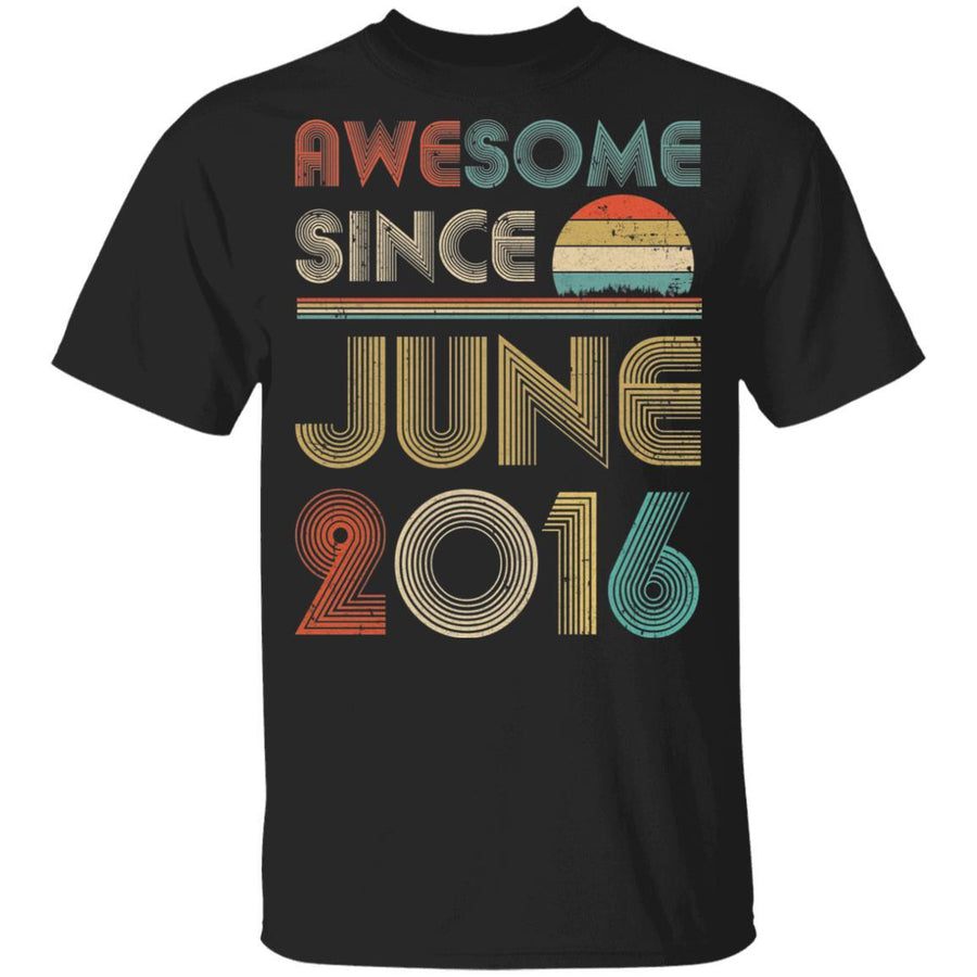 Awesome Since June 2016 Vintage 5th Birthday Gifts Youth-Youth Shirt-Youth T-Shirt-Black