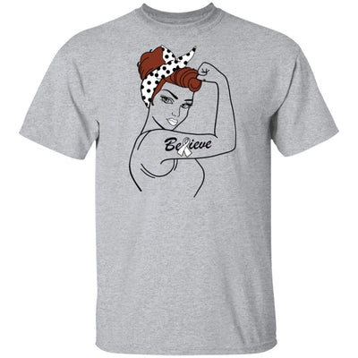Support Lung Cancer Awareness Warrior Believe-T-Shirt & Hoodie-Classic T-Shirt-Sport Grey