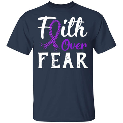 Alzheimer's Lupus Awareness Purple Faith Over Fear-T-Shirt & Hoodie-Classic T-Shirt-Navy