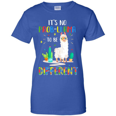 No Prob Llama To Be Different Llama Autism Awareness Gift-T-Shirt & Hoodie-Women's T-Shirt-Royal