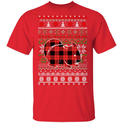 Chinchilla Red Plaid Ugly Christmas Sweater Funny Gifts-T-Shirt & Sweatshirt-Classic T-Shirt-Red