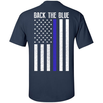 BACK THE BLUE Thin Blue Line Flag-T-Shirt & Hoodie-Classic T-Shirt-Navy