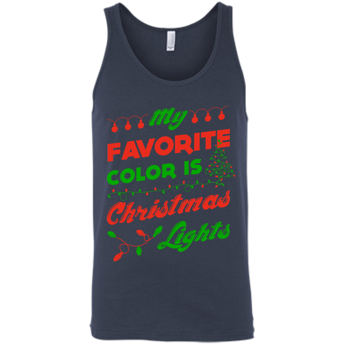 My favorite color is Christmas light-T-Shirt & Hoodie-Unisex Tank-Navy
