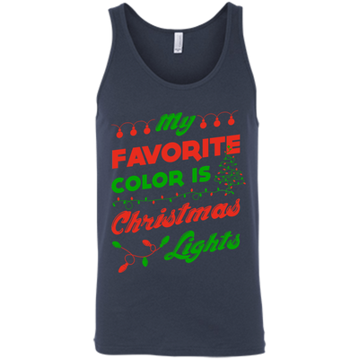 My favorite color is Christmas light-T-Shirt & Hoodie-Unisex Tank-Navy